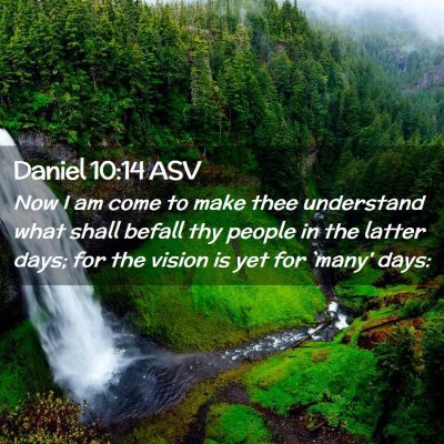 Picture 02 - Daniel 10:14 ASV - Now I am come to make thee understand what shall - Bible Verse Picture