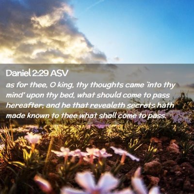 Picture 02 - Daniel 2:29 ASV - as for thee, O king, thy thoughts came `into thy - Bible Verse Picture