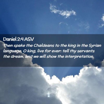 Picture 02 - Daniel 2:4 ASV - Then spake the Chaldeans to the king in the - Bible Verse Picture