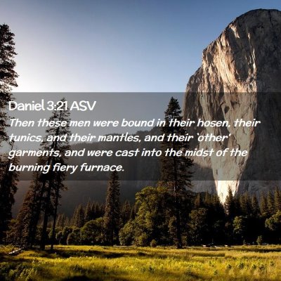 Picture 02 - Daniel 3:21 ASV - Then these men were bound in their hosen, their - Bible Verse Picture
