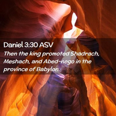 Picture 02 - Daniel 3:30 ASV - Then the king promoted Shadrach, Meshach, and - Bible Verse Picture