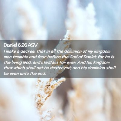 Picture 02 - Daniel 6:26 ASV - I make a decree, that in all the dominion of my - Bible Verse Picture