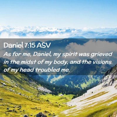 Picture 02 - Daniel 7:15 ASV - As for me, Daniel, my spirit was grieved in the - Bible Verse Picture