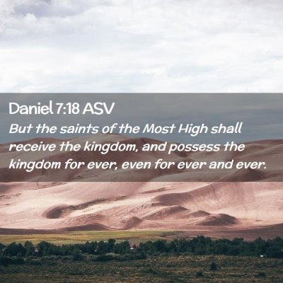 Picture 02 - Daniel 7:18 ASV - But the saints of the Most High shall receive the - Bible Verse Picture
