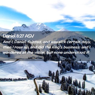 Picture 02 - Daniel 8:27 ASV - And I, Daniel, fainted, and was sick certain - Bible Verse Picture