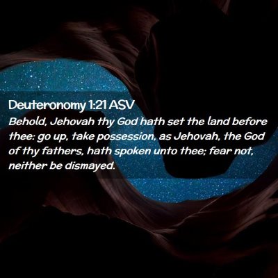 Picture 02 - Deuteronomy 1:21 ASV - Behold, Jehovah thy God hath set the land before - Bible Verse Picture