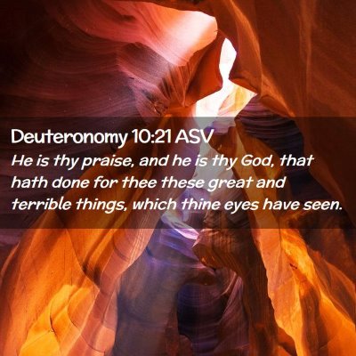 Picture 02 - Deuteronomy 10:21 ASV - He is thy praise, and he is thy God, that hath - Bible Verse Picture