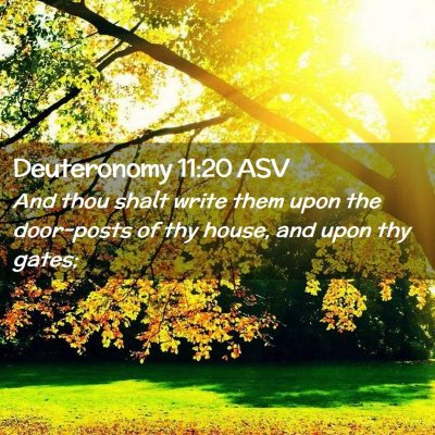 Picture 02 - Deuteronomy 11:20 ASV - And thou shalt write them upon the door-posts of - Bible Verse Picture