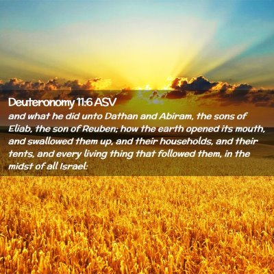 Picture 02 - Deuteronomy 11:6 ASV - and what he did unto Dathan and Abiram, the sons - Bible Verse Picture