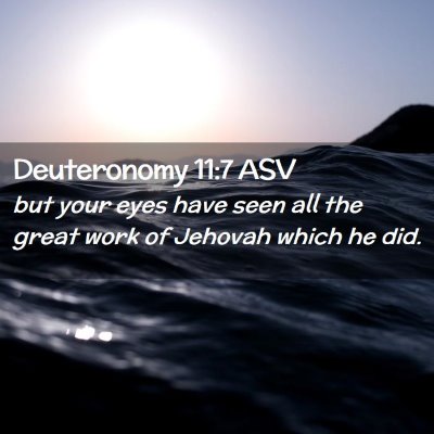 Picture 02 - Deuteronomy 11:7 ASV - but your eyes have seen all the great work of - Bible Verse Picture