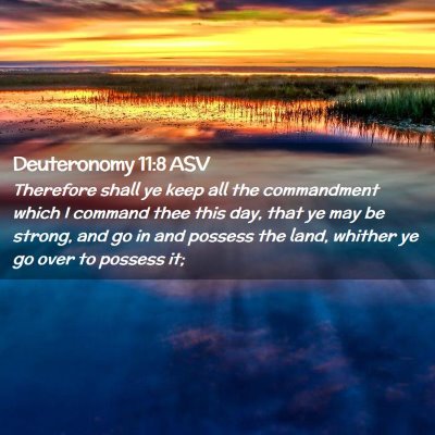 Picture 02 - Deuteronomy 11:8 ASV - Therefore shall ye keep all the commandment which - Bible Verse Picture