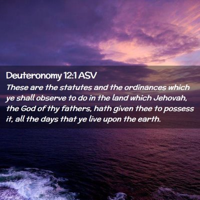 Picture 02 - Deuteronomy 12:1 ASV - These are the statutes and the ordinances which - Bible Verse Picture