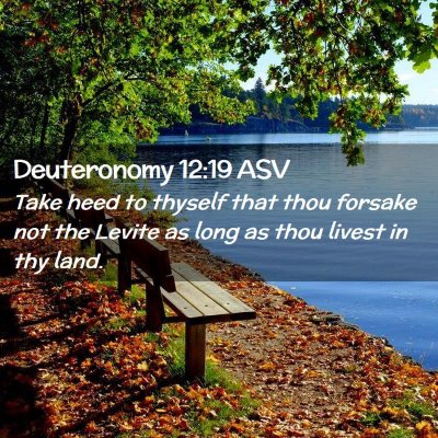 Picture 02 - Deuteronomy 12:19 ASV - Take heed to thyself that thou forsake not the - Bible Verse Picture