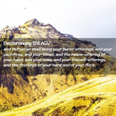Picture 02 - Deuteronomy 12:6 ASV - and thither ye shall bring your burnt-offerings, - Bible Verse Picture