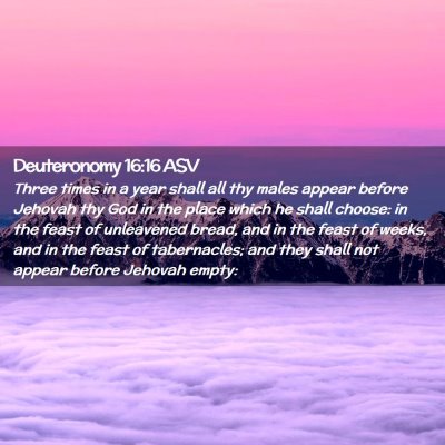 Picture 02 - Deuteronomy 16:16 ASV - Three times in a year shall all thy males appear - Bible Verse Picture