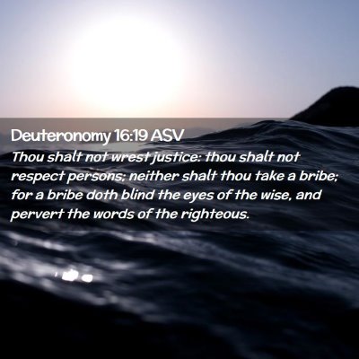 Picture 02 - Deuteronomy 16:19 ASV - Thou shalt not wrest justice: thou shalt not - Bible Verse Picture