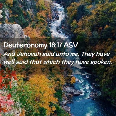Picture 02 - Deuteronomy 18:17 ASV - And Jehovah said unto me, They have well said - Bible Verse Picture
