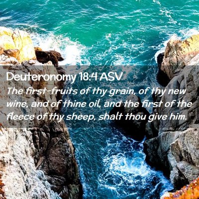 Picture 02 - Deuteronomy 18:4 ASV - The first-fruits of thy grain, of thy new wine, - Bible Verse Picture