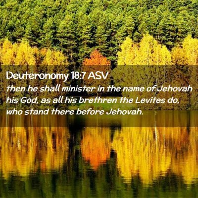 Picture 02 - Deuteronomy 18:7 ASV - then he shall minister in the name of Jehovah his - Bible Verse Picture