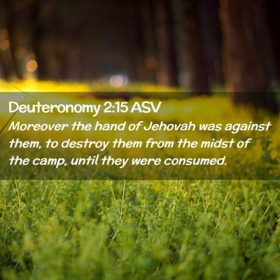 Picture 02 - Deuteronomy 2:15 ASV - Moreover the hand of Jehovah was against them, to - Bible Verse Picture