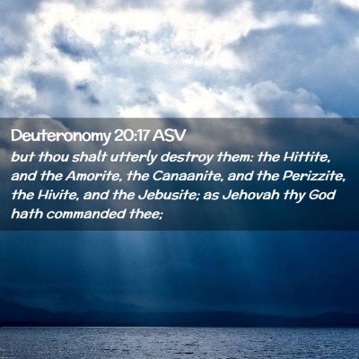 Picture 02 - Deuteronomy 20:17 ASV - but thou shalt utterly destroy them: the Hittite, - Bible Verse Picture