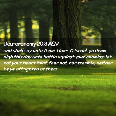 Picture 02 - Deuteronomy 20:3 ASV - and shall say unto them, Hear, O Israel, ye draw - Bible Verse Picture