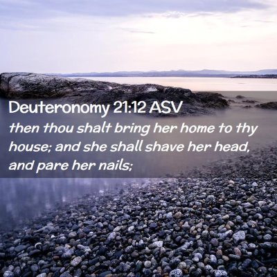 Picture 02 - Deuteronomy 21:12 ASV - then thou shalt bring her home to thy house; and - Bible Verse Picture