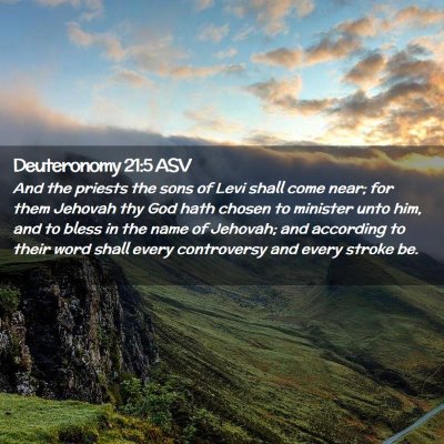 Picture 02 - Deuteronomy 21:5 ASV - And the priests the sons of Levi shall come near; - Bible Verse Picture