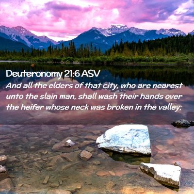 Picture 02 - Deuteronomy 21:6 ASV - And all the elders of that city, who are nearest - Bible Verse Picture