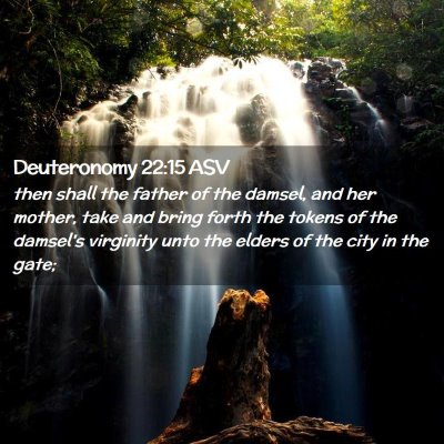 Picture 02 - Deuteronomy 22:15 ASV - then shall the father of the damsel, and her - Bible Verse Picture