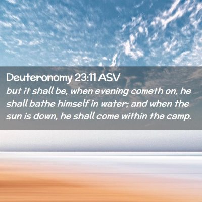 Picture 02 - Deuteronomy 23:11 ASV - but it shall be, when evening cometh on, he shall - Bible Verse Picture