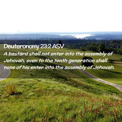 Picture 02 - Deuteronomy 23:2 ASV - A bastard shall not enter into the assembly of - Bible Verse Picture