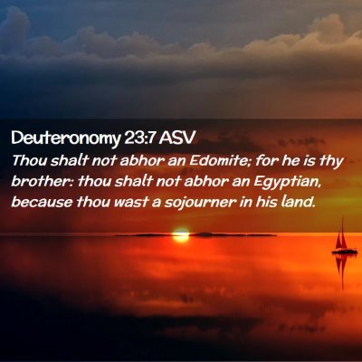 Picture 02 - Deuteronomy 23:7 ASV - Thou shalt not abhor an Edomite; for he is thy - Bible Verse Picture