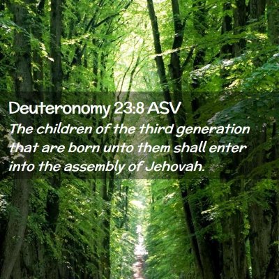 Picture 02 - Deuteronomy 23:8 ASV - The children of the third generation that are - Bible Verse Picture