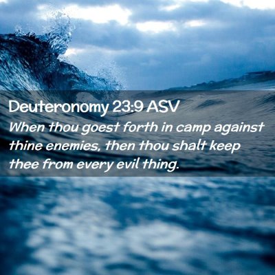 Picture 02 - Deuteronomy 23:9 ASV - When thou goest forth in camp against thine - Bible Verse Picture