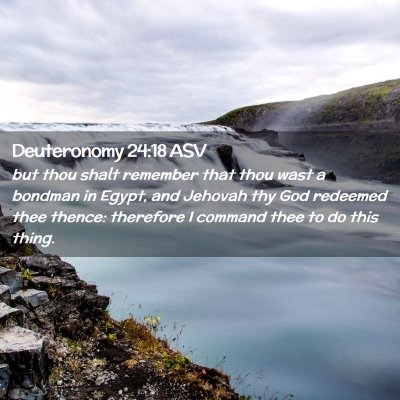 Picture 02 - Deuteronomy 24:18 ASV - but thou shalt remember that thou wast a bondman - Bible Verse Picture