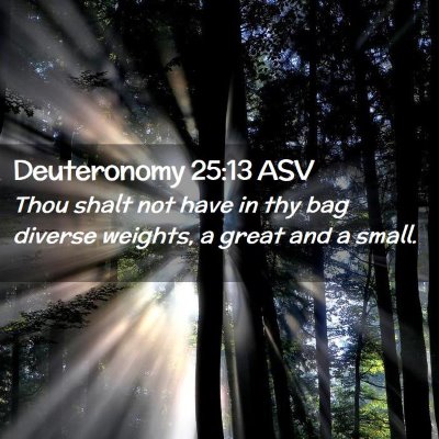 Picture 02 - Deuteronomy 25:13 ASV - Thou shalt not have in thy bag diverse weights, a - Bible Verse Picture