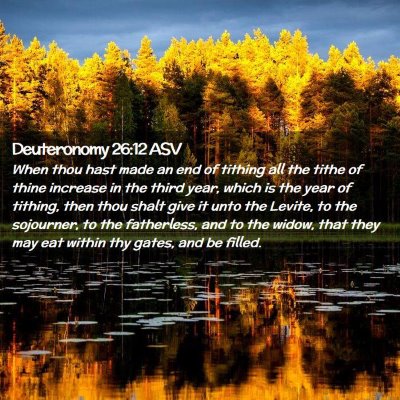 Picture 02 - Deuteronomy 26:12 ASV - When thou hast made an end of tithing all the - Bible Verse Picture