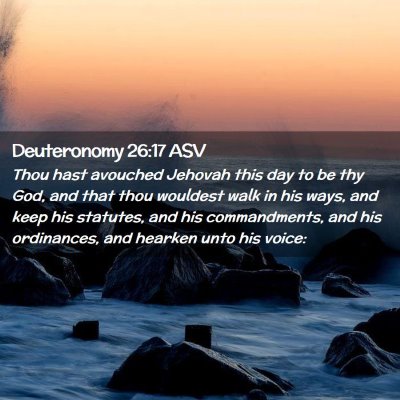 Picture 02 - Deuteronomy 26:17 ASV - Thou hast avouched Jehovah this day to be thy - Bible Verse Picture