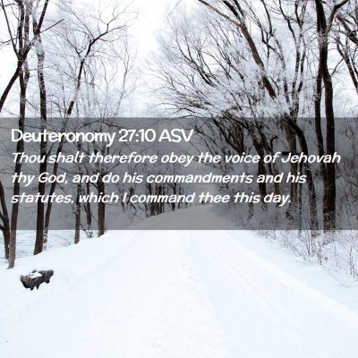 Picture 02 - Deuteronomy 27:10 ASV - Thou shalt therefore obey the voice of Jehovah - Bible Verse Picture