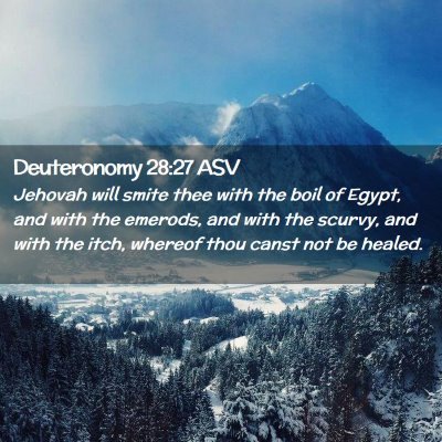 Picture 02 - Deuteronomy 28:27 ASV - Jehovah will smite thee with the boil of Egypt, - Bible Verse Picture