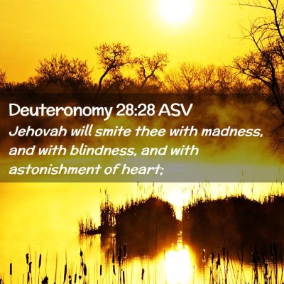 Picture 02 - Deuteronomy 28:28 ASV - Jehovah will smite thee with madness, and with - Bible Verse Picture