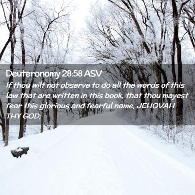 Picture 02 - Deuteronomy 28:58 ASV - If thou wilt not observe to do all the words of - Bible Verse Picture