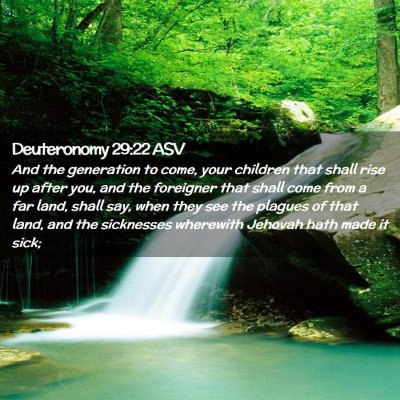 Picture 02 - Deuteronomy 29:22 ASV - And the generation to come, your children that - Bible Verse Picture