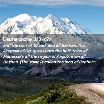 Picture 02 - Deuteronomy 3:13 ASV - and the rest of Gilead, and all Bashan, the - Bible Verse Picture