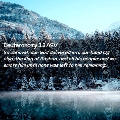 Picture 02 - Deuteronomy 3:3 ASV - So Jehovah our God delivered into our hand Og - Bible Verse Picture