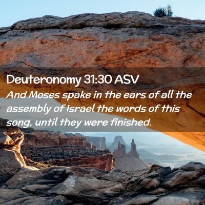 Picture 02 - Deuteronomy 31:30 ASV - And Moses spake in the ears of all the assembly - Bible Verse Picture