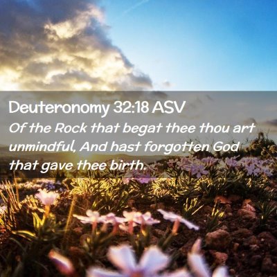 Picture 02 - Deuteronomy 32:18 ASV - Of the Rock that begat thee thou art unmindful, - Bible Verse Picture
