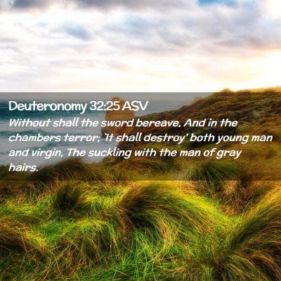 Picture 02 - Deuteronomy 32:25 ASV - Without shall the sword bereave, And in the - Bible Verse Picture