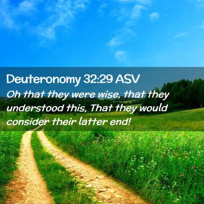 Picture 02 - Deuteronomy 32:29 ASV - Oh that they were wise, that they understood - Bible Verse Picture